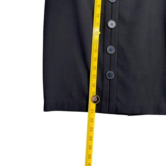 Trina Turk Black Pencil Skirt Button Front Career Office Workwear Womens - Picture 6 of 6